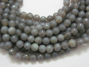 Grey ágata facetas cuentas redondas para la venta | Gris ágata facetas cuentas redondas en línea - Product Image 2