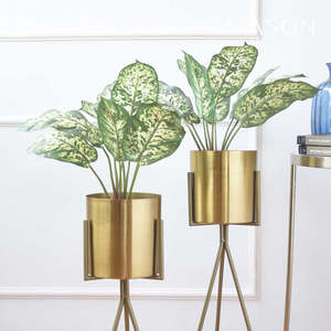 Maceta de Metal negro para decoración del hogar, maceta de diseño de lujo, moderna, metálica, esmalte de oro, para jardín, a la venta - Product Image 4