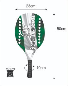 Raquetas de Tenis Playa Personalizadas de Carbono y Fibra de Vidrio, Raqueta de Pádel Playa con Logotipos y Combinaciones de Colores, 310-330g, 50cm - Product Image 1