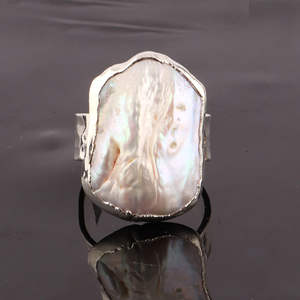 Anillo de perlas de agua dulce de fabricante profesional, joyería de galvanoplastia de alta calidad, precio de fábrica, anillo de tamaño ajustable - Product Image 2