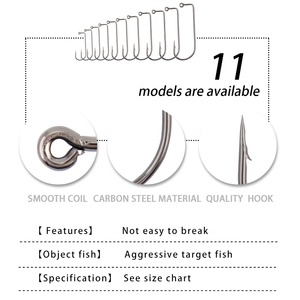 10 יח'\שקית וו חד מעולה דיג פחמן פלדה ים דיג ווים בתפזורת כלי דיג - Product Image 3