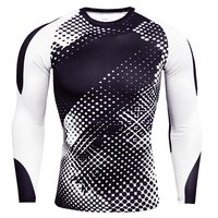 Haut de compression à manches longues pour homme, noir et jaune, anti-UV UPF50+, séchage rapide, extensible, pour surf, natation et entraînement