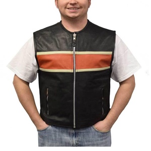 Chalecos de cuero de ante genuino para motociclistas, transpirables, bordados a mano, de la mejor calidad - Product Image 3