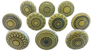 Black Ceramic <b>Door</b> <b>Knobs</b> Kitchen Hand Painted Floral Antique Usage Home Dresser <b>Door</b> Cabinet Handmade <b>Decorative</b> Turquoise - Product Image 2