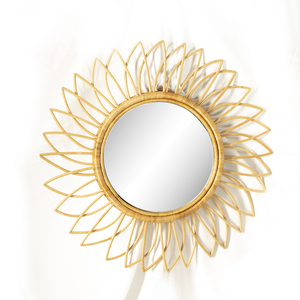 Espejo de pared decorativo de mimbre con girasol, novedad, 2022 - Product Image 1