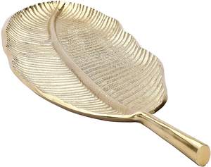 Plateau de service pour fruits secs en aluminium de haute qualité avec un design décoratif en métal, parfait pour la cuisine et la table. - Product Image 4