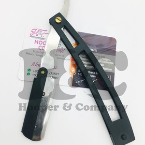 Custom Design Barber <b>Razors</b> New Handle Black Powder Coating Stainless Steel Barber <b>Razor</b> Mink Wholesale Logo Offer packing - Product Image 5