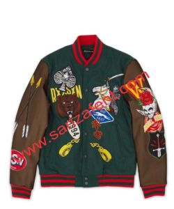 Sanzaf las empresas varsity chaqueta varsity mangas de cuero - Product Image 2
