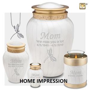 Urnes de luxe en métal émaillé rouge Urnes en métal souvenir design avec bordure gravée dorée Pots et bocaux mémorables de l'Inde - Product Image 5