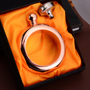 Metal viski paslanmaz çelik yuvarlak 100ml çevre dostu 3.5oz likör bilezik çakmak bayan bayanlar Hip Flask - Product Image 5