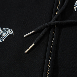 Sudadera con Capucha de Forro Polar para Invierno, Diseño 2022, Unisex, con Cremallera Completa, Personalizada con Pedrería, 100% Algodón - Product Image 4