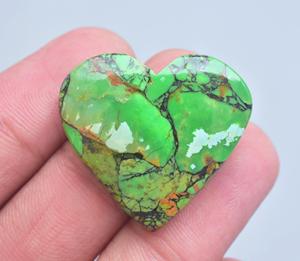 Copper Turquoise <b>Heart</b> Cabochon Wholesale Turquoise <b>Heart</b> <b>Shape</b> Gemstone Arizona Mohave Turquoise Cabochon With Copper Gemstone - Product Image 1