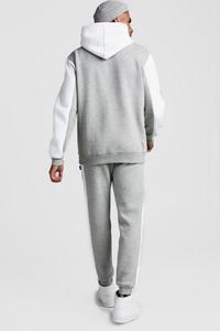 Survêtement d'été unisexe deux pièces en molleton respirant thermique 100% polyester tricoté ensembles de vêtements de sport à capuche confortables - Product Image 5