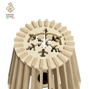 Bellissima lampada da tavolo interamente in legno di betulla naturale e ad incastro 12mm Made in Italy di WLLALLA design. - Product Image 2
