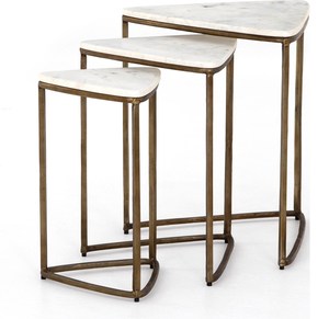 Modern Metal <b>Round</b> <b>Nested</b> Side <b>Table</b> Set of 2 for Kitchen for Living Rooms Hotels Restaurants Home Office Decorative Accessories - Product Image 3