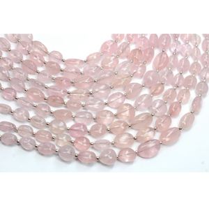 Cuentas de forma ovalada lisa de morganita, piedras preciosas naturales de 8 pulgadas AAA + calidad superior, tamaño de 7X9MM a 10X15MM para la fabricación de joyas - Product Image 5