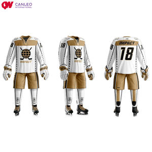 2021 conception personnalisée attirail sergé équipe Hockey sur glace maillot ensemble en gros Sublimation noir mode vêtements de Hockey sur glace - Product Image 6