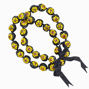 Gioielli Hawaiian Kukui dado Collana in Ibisco Dipinto A Mano Logo Della Spiaggia Del Fiore di Modo di Stile Accessori Per Le Donne - Product Image 4