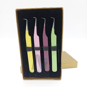 Pince à épiler personnalisée à pointe diamantée à 45 degrés, en acier inoxydable thermolaqué, pour extensions de cils et soins personnels - Product Image 5