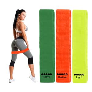 Bandes de résistance en tissu de coton avec Logo personnalisé imprimé, 3 bandes bottin pour la hanche, ensemble de Fitness, 2020 - Product Image 1