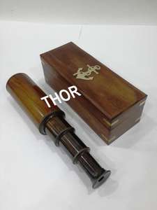 14\" Nautical Portable Collapsible Handheld Spyglass Brown Wooden <b>Telescope</b> Original Archer Wooden Box for Navigation Outdoor - Product Image 5