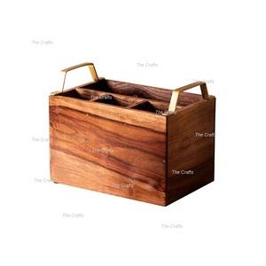 Porte-couverts en bois avec poignée en métal doré pour la cuisine et la table, à prix abordables - Product Image 1