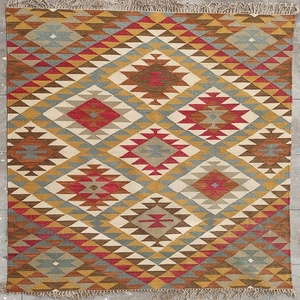 Vintage Kilim Hand Woven 80% <b>Wool</b> 20% Cotton Reversible Pet Friendly Indoor Outdoor Area Rug for Living Room Bedroom Floor - Product Image 2