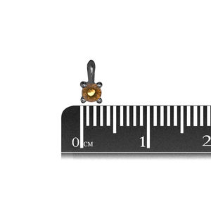 Pendentif forme ronde citrine plaqué noir oxydé en argent sterling pour cadeau - Product Image 2