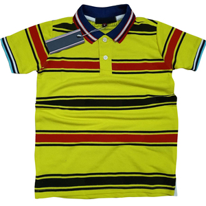 Polos a rayas de primera calidad para niños de Bangladesh 100% algodón Casual cuello alto tejido de punto - Product Image 2