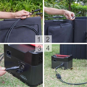 Panel Solar portátil plegable de 4 pliegues de 50W, 12V, batería portátil de iones de litio para campamento pequeño, generador de carga de luz, bolsa de Manta para uso doméstico - Product Image 5