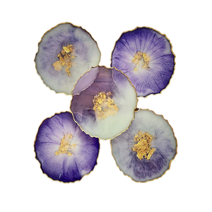 Sous-verre et tasse au design tendance, couleur violet doré, avec sous-verre en résine de qualité supérieure au meilleur prix - Product Image 5