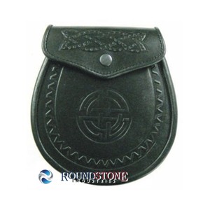 กระเป๋าใส่เครื่องดนตรีแบบสก็อตฮิลแลนด์ลายเซลติกสีดำหนังแท้ยี่ห้อ STONE INDUSTRIES - Product Image 4