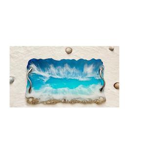 Bandeja de resina epoxi amarilla de alta calidad, bandeja de resina epoxi para restaurante en casa, pieza artesanal - Product Image 2