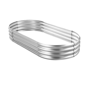Jardinière en métal galvanisé de haute qualité lit de jardin ovale pour une utilisation en extérieur article décoratif - Product Image 1