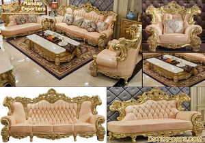 Muebles italianos de madera sólida para el hogar, sofá de salón de lujo, muebles de estilo tradicional indio para sala de estar - Product Image 5