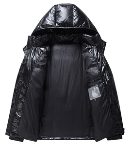 Men Lightweight <b>White</b> <b>Waterproof</b> Windproof Winter Puffer <b>Jacket</b> Stand Collar Silk Shell Cotton Lining Polyester Coat - Product Image 4