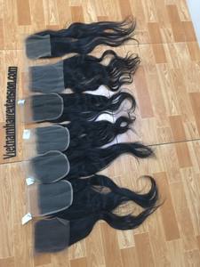 Cheveux humains vierges Remy du Vietnam, haute qualité, double trame machine, couleur naturelle, closure en dentelle - Product Image 3