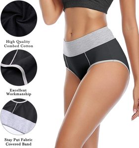 Womens High Waist <b>Underwear</b> Cotton Briefs Tummy Control Mid-Rise Panties Soft Comfortable Lightweight Everyday <b>Shapewear</b> - Product Image 2