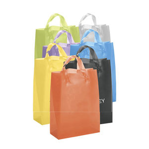 HANPAK JSC-bolsa transparente y respetuosa con el medio ambiente, bolsa de la compra con asa de lazo suave de LDPE/HDPE impresa, producto en oferta - Product Image 1