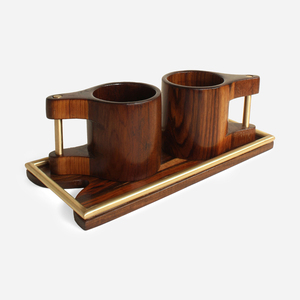 KSN-Juego de tazas y bandeja de madera - Product Image 1