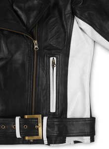 Veste de motard de Moto, unisexe, nouveau Design classique, couleur noir et blanc en peau d'agneau, dans toutes les couleurs, 2020 - Product Image 2