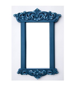 Simple Blue Wall <b>Mirror</b> New Arrivals Aluminum Hot Selling Framed <b>Mirror</b> <b>Round</b> Style Looking Glass Reflector - Product Image 1