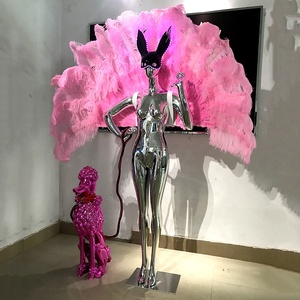 Escultura de Alicia electrochapada en fibra de vidrio para mujer, escultura artística Pop art de alta calidad para decoración de tiendas - Product Image 1