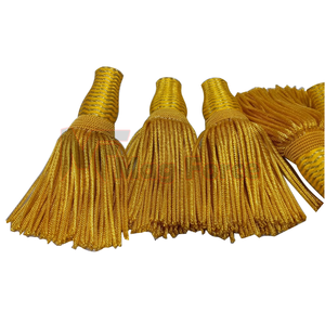 Nuevo Adorno Decorativo de Alambre Dorado Personalizable con Borlas y Flecos Premium de 3-15 Pulgadas MF-2819 - Product Image 1