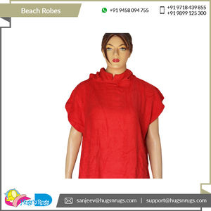 Última llegada Patrón moderno Mejor calidad Patrón sólido Logotipo personalizado 100% Algodón Batas de playa - Product Image 5