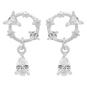 Boucles d'oreilles rondes en Zircon blanc, bijoux 5A, 2019 - Product Image 1