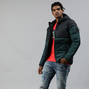 Veste bomber d'hiver pour homme en satin 100% polyester avec logo personnalisé, imperméable, rembourrée de coton épais - Product Image 3