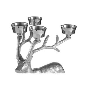 Porte-bougie en forme de cerf, finition argentée, pour la décoration de la maison, pour Noël, exportateur en gros dans le monde entier - Product Image 4