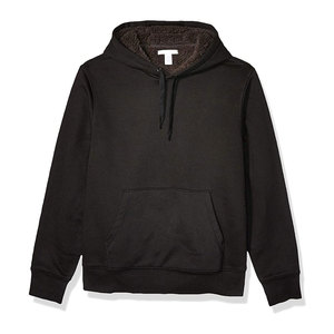 FTF <b>Black</b> Drawstring Solid Winter Long Sleeve <b>Men's</b> Heavyweight Pullover <b>Hoodie</b> 100% Cotton Customized Logo Eco-Friendly - Product Image 2