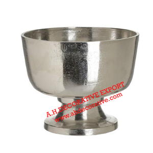 Silver Pedestal Fruits Bowl for Living Room Wholesale Supplier Metal Pedestal Footed Flower Bowl for Kitchen Use - Product Image 1